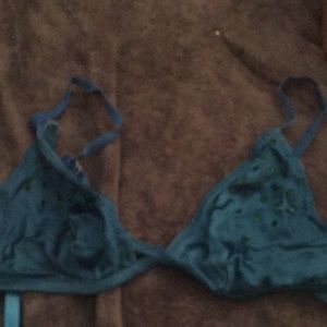 Victoria’s Secret Green rhinestone bralette with matching G-String